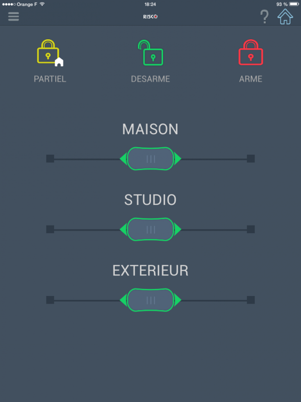 alarme avec application iphone